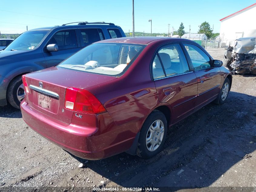 2002 Honda Civic Lx VIN: 1HGES16532L030637 Lot: 39445043