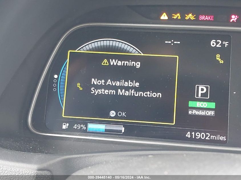 2020 Nissan Leaf Sl Plus 62 Kwh VIN: 1N4BZ1DP5LC309354 Lot: 39445140