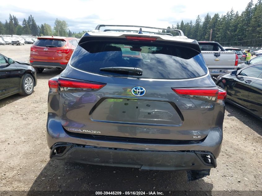 2022 Toyota Highlander Hybrid Xle VIN: 5TDGBRCH9NS078781 Lot: 39445209