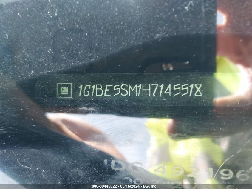 2017 Chevrolet Cruze Lt Auto VIN: 1G1BE5SM1H7145518 Lot: 39445622