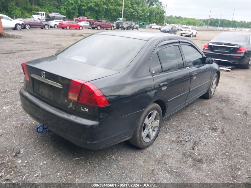 2002 Honda Civic Lx VIN: 2HGES16522H605467 Lot: 39445681