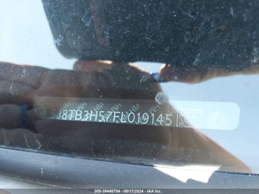 2015 Acura Rdx VIN: 5J8TB3H57FL019145 Lot: 39445704