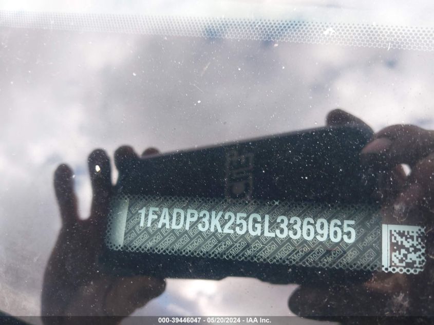 2016 Ford Focus Se VIN: 1FADP3K25GL336965 Lot: 39446047