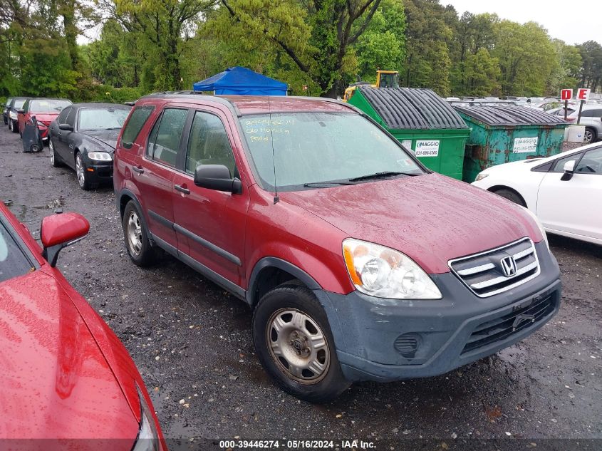 2006 Honda Cr-V Lx VIN: SHSRD785X6U405449 Lot: 39446274