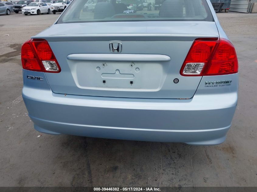 2004 Honda Civic Hybrid VIN: JHMES96654S012668 Lot: 39446382