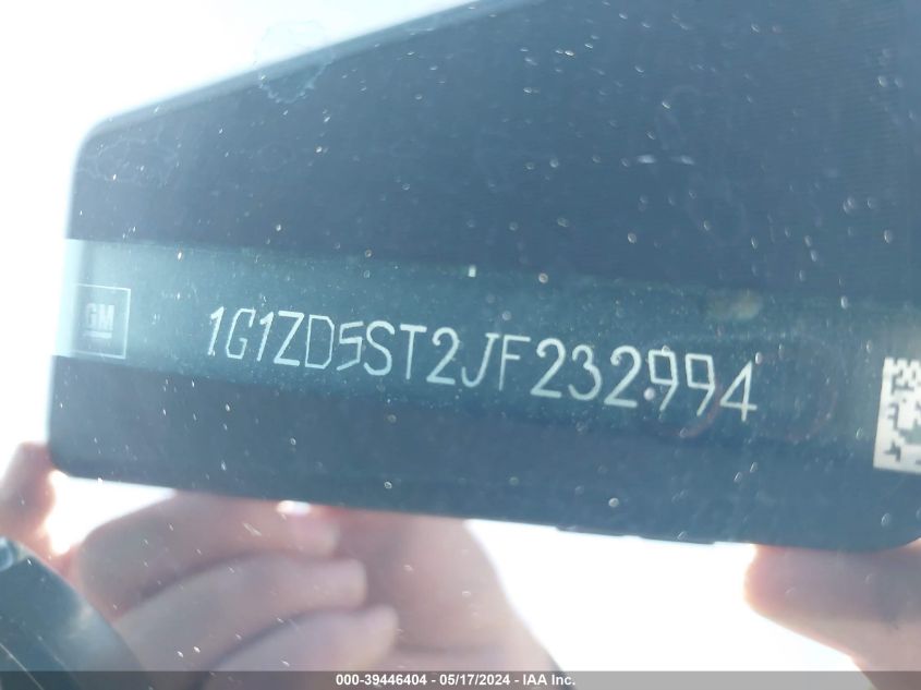 2018 Chevrolet Malibu Lt VIN: 1G1ZD5ST2JF232994 Lot: 39446404