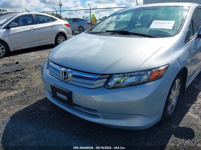 2012 Honda Civic Hybrid VIN: JHMFB4F39CS002740 Lot: 39446536