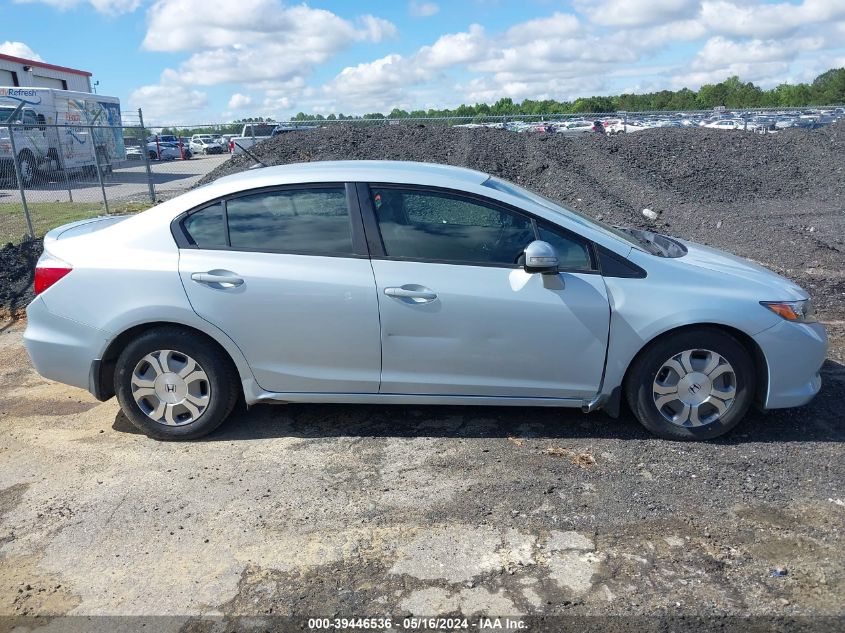 2012 Honda Civic Hybrid VIN: JHMFB4F39CS002740 Lot: 39446536