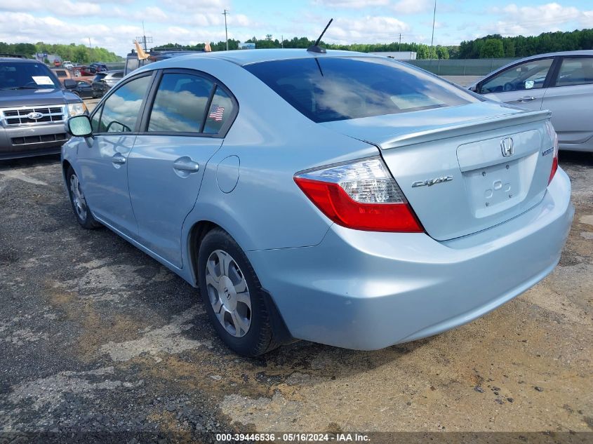 JHMFB4F39CS002740 | 2012 HONDA CIVIC HYBRID