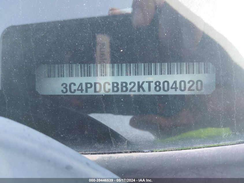 2019 Dodge Journey Se VIN: 3C4PDCBB2KT804020 Lot: 39446539