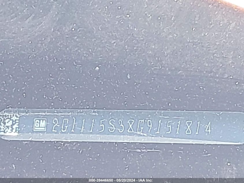 2016 CHEVROLET IMPALA 2LT - 2G1115S38G9151814