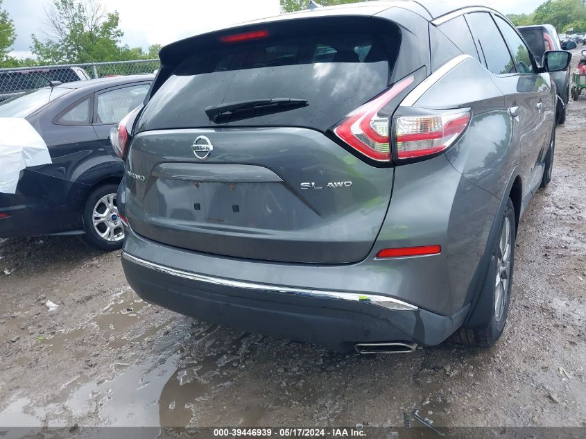 2015 Nissan Murano Sl VIN: 5N1AZ2MH4FN204863 Lot: 39446939