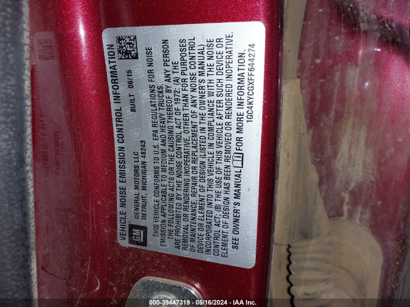 2015 Chevrolet Silverado 3500Hd Wt VIN: 1GC4KYCGXFF644274 Lot: 39447319