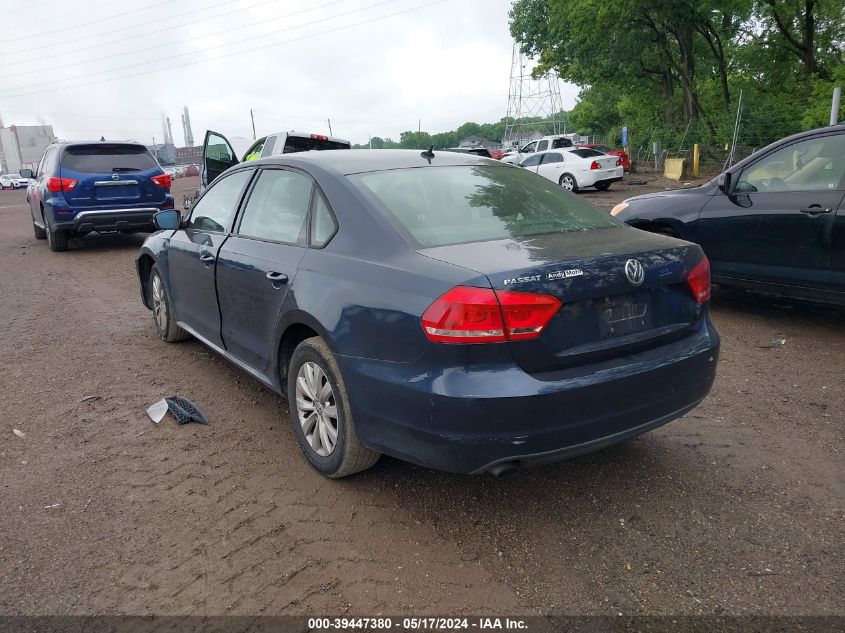 1VWAP7A36DC098129 2013 Volkswagen Passat 2.5L S