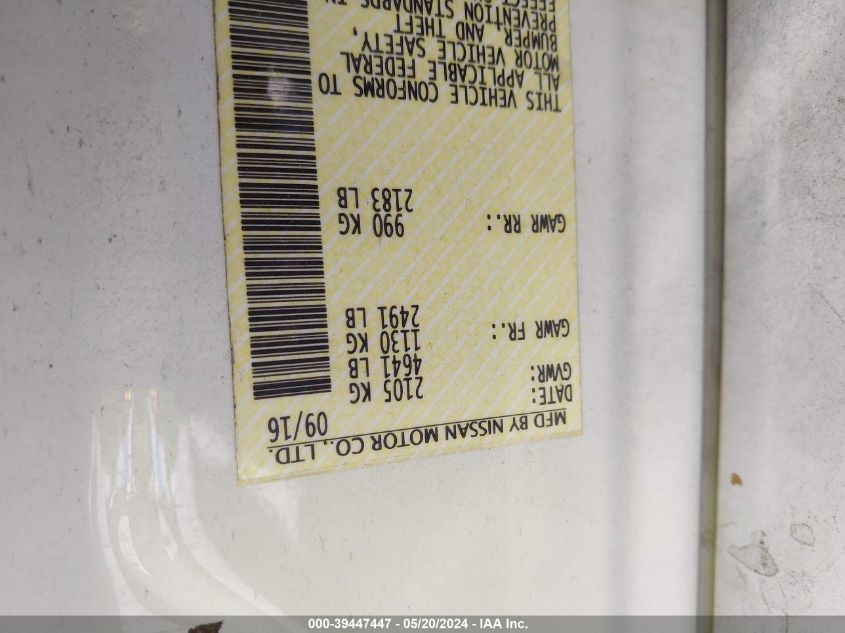 2017 NISSAN MAXIMA 3.5 PLATINUM - 1N4AA6AP6HC381725