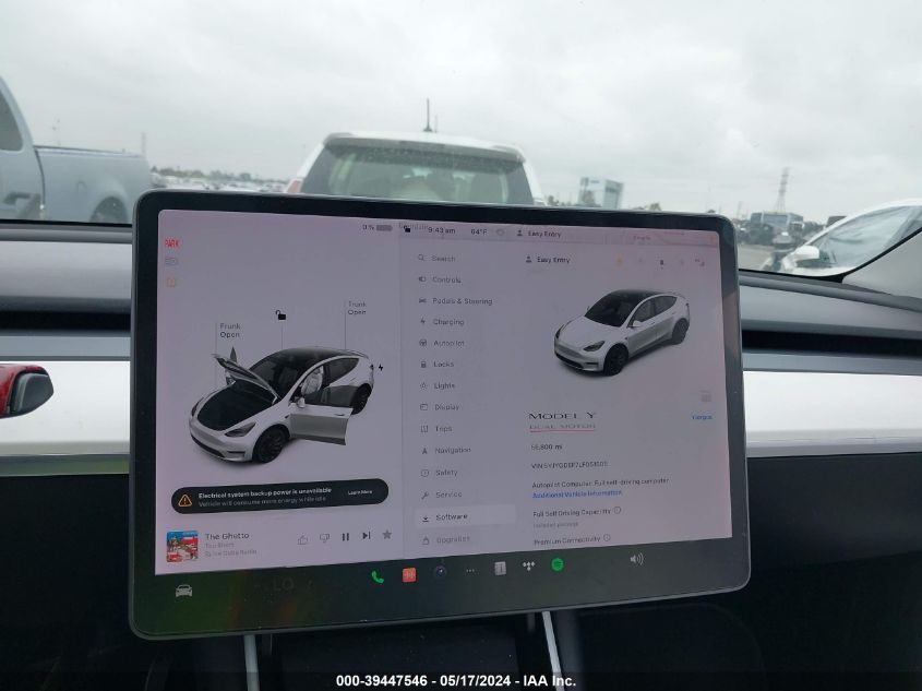 2020 Tesla Model Y Long Range Dual Motor All-Wheel Drive/Performance Dual Motor All-Wheel Drive VIN: 5YJYGDEF7LF051505 Lot: 39447546