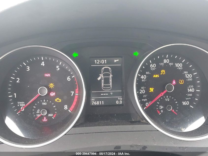 2017 Volkswagen Jetta 1.4T Se VIN: 3VWDB7AJ7HM313287 Lot: 39447994