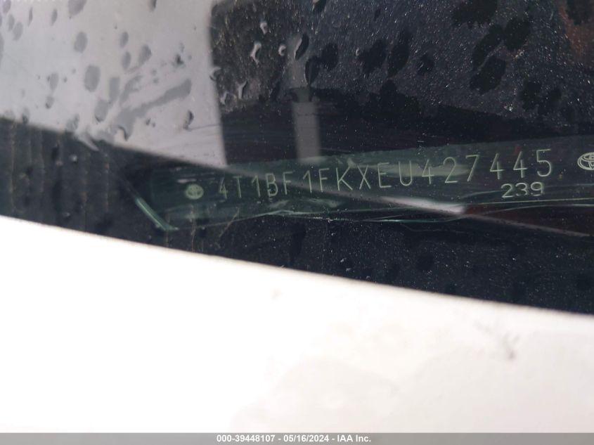 2014 Toyota Camry Se Sport VIN: 4T1BF1FKXEU427445 Lot: 39448107