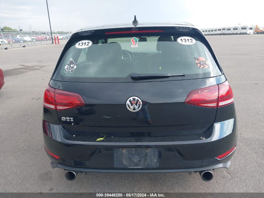 2018 Volkswagen Golf Gti 2.0T Autobahn/2.0T S/2.0T Se VIN: 3VW447AU0JM261477 Lot: 39448250