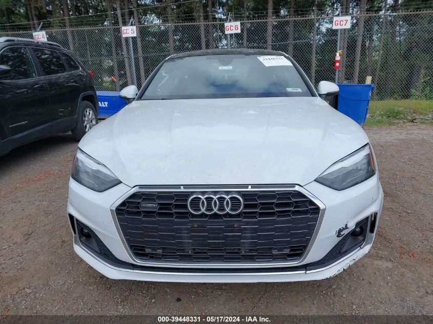 2022 Audi A5 Sportback Premium 40 Tfsi Quattro S Tronic VIN: WAUABCF55NA004563 Lot: 39448331