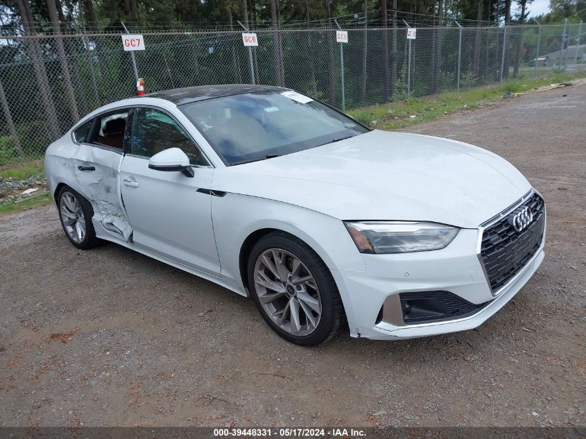 2022 Audi A5 Sportback Premium 40 Tfsi Quattro S Tronic VIN: WAUABCF55NA004563 Lot: 39448331