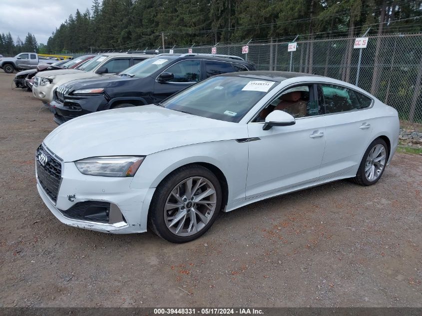 2022 Audi A5 Sportback Premium 40 Tfsi Quattro S Tronic VIN: WAUABCF55NA004563 Lot: 39448331