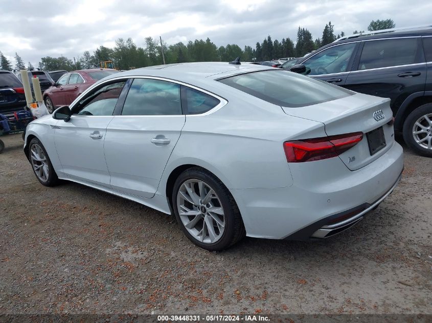 2022 Audi A5 Sportback Premium 40 Tfsi Quattro S Tronic VIN: WAUABCF55NA004563 Lot: 39448331