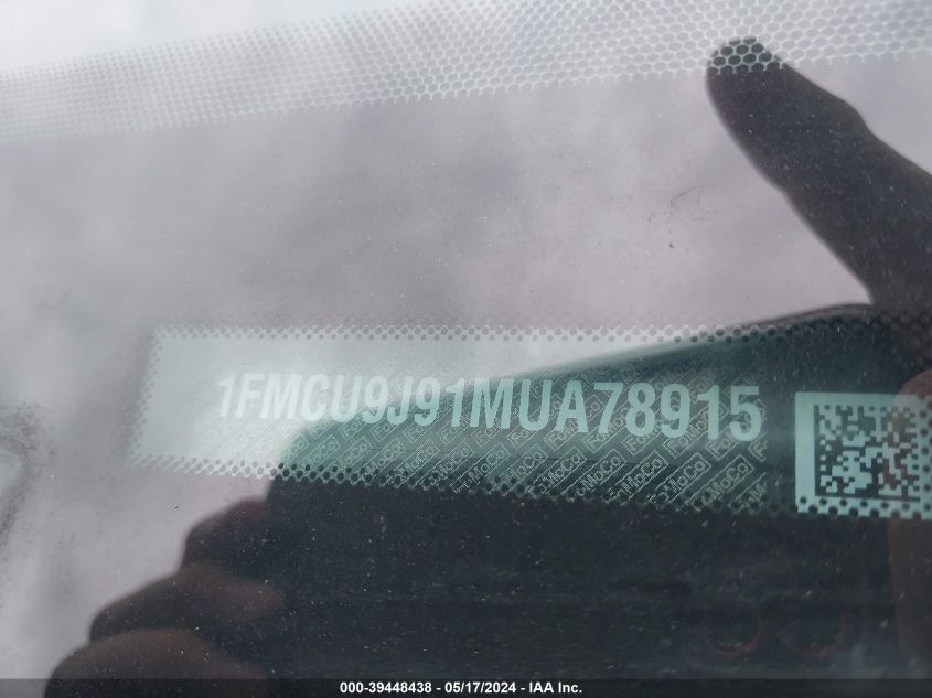 2021 Ford Escape Titanium VIN: 1FMCU9J91MUA78915 Lot: 39448438
