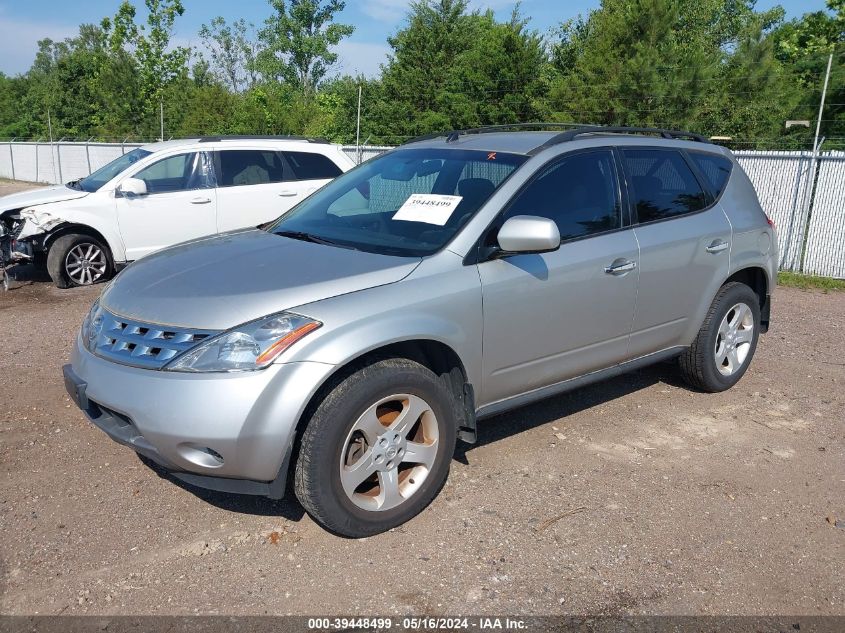 2005 Nissan Murano S VIN: JN8AZ08W35W416152 Lot: 39448499