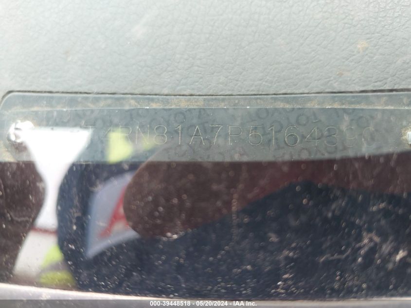 1993 Toyota Pickup 1/2 Ton Short Wheelbase VIN: JT4RN81A7P5164390 Lot: 39448518