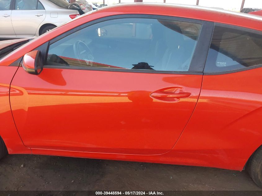 2019 Hyundai Veloster 2.0 VIN: KMHTG6AF3KU015761 Lot: 39448594