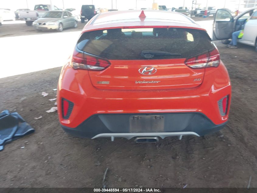 2019 Hyundai Veloster 2.0 VIN: KMHTG6AF3KU015761 Lot: 39448594