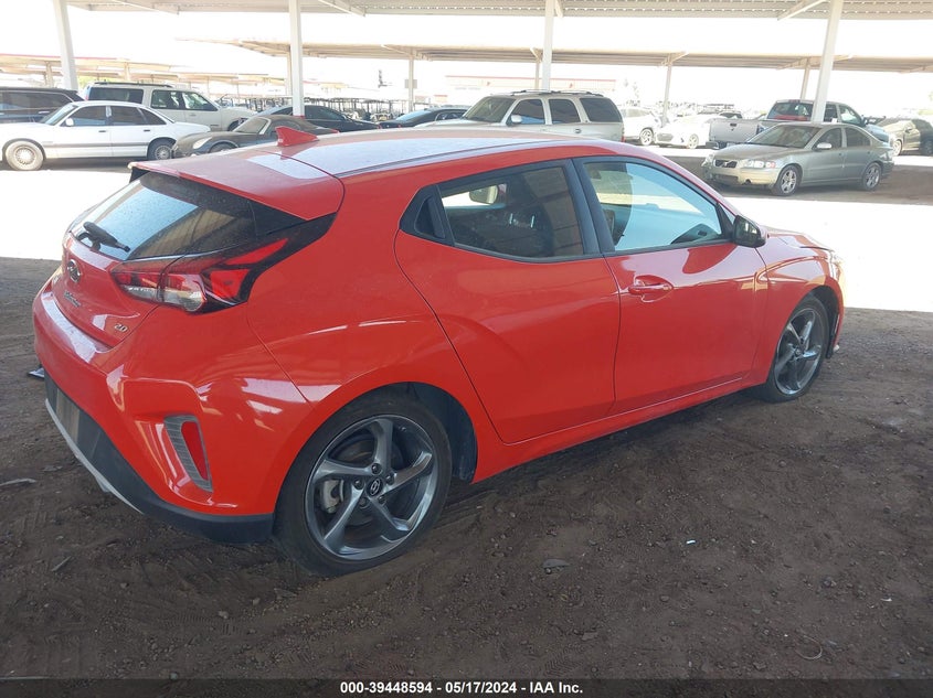 2019 Hyundai Veloster 2.0 VIN: KMHTG6AF3KU015761 Lot: 39448594