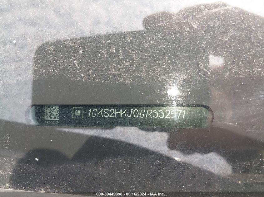 2016 GMC Yukon Xl Denali VIN: 1GKS2HKJ0GR332571 Lot: 39449398