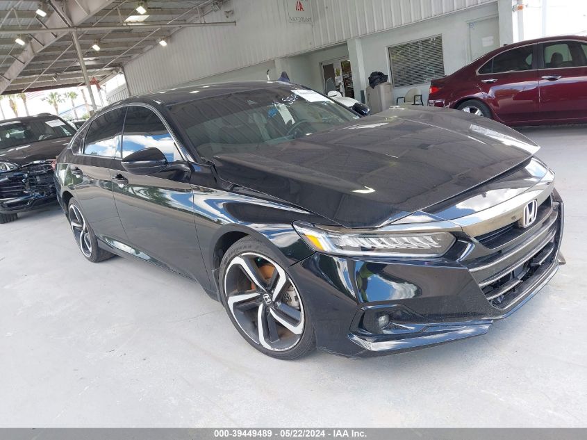 2021 Honda Accord Sport VIN: 1HGCV1F3XMA004273 Lot: 39449489