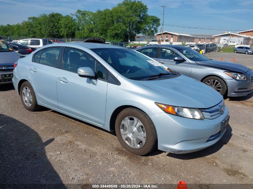 2012 Honda Civic Hybrid Hybrid VIN: JHMFB4F25CS005948 Lot: 39449509