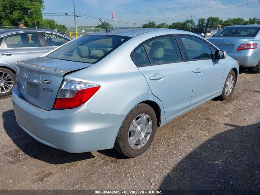 2012 Honda Civic Hybrid Hybrid VIN: JHMFB4F25CS005948 Lot: 39449509