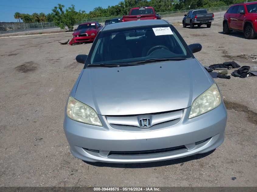 2005 Honda Civic Vp VIN: 1HGES16345L026955 Lot: 39449575