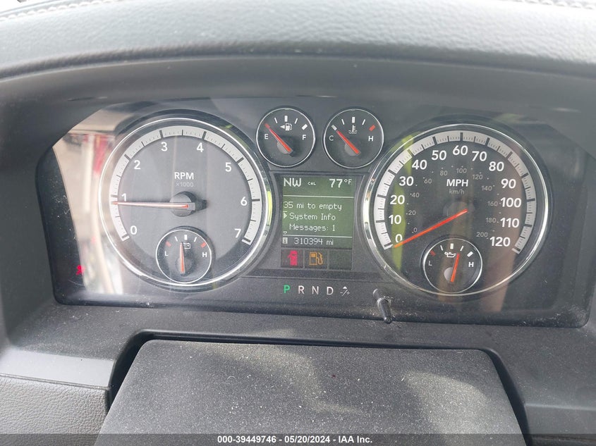 2009 Dodge Ram 1500 Slt/Sport/Trx VIN: 1D3HV18T39S765172 Lot: 39449746