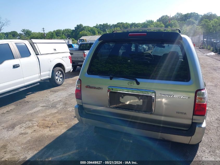 2002 Toyota 4Runner Limited V6 VIN: JT3HN87R320364833 Lot: 39449827