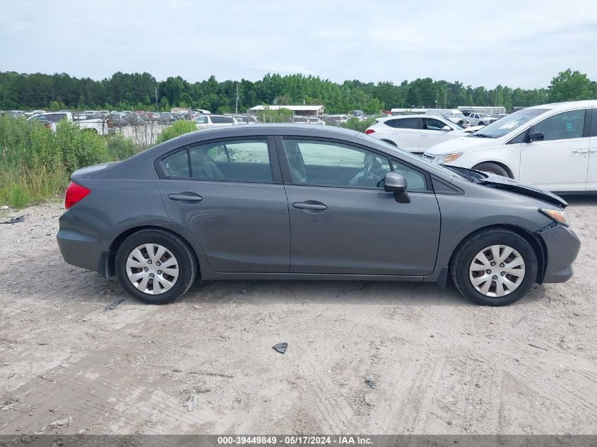 2012 Honda Civic Lx VIN: 2HGFB2F57CH515193 Lot: 39449849