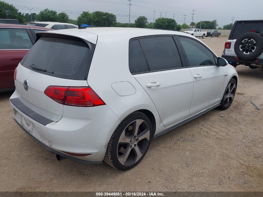 2016 Volkswagen Golf Gti Autobahn W/Performance Package 4-Door VIN: 3VW447AU6GM021309 Lot: 39449861