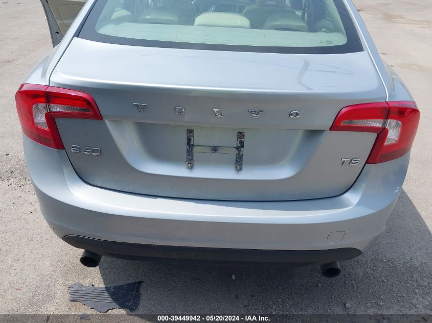 2013 Volvo S60 T5/T5 Platinum/T5 Premier/T5 Premier Plus VIN: YV1612FS1D1216784 Lot: 39449942