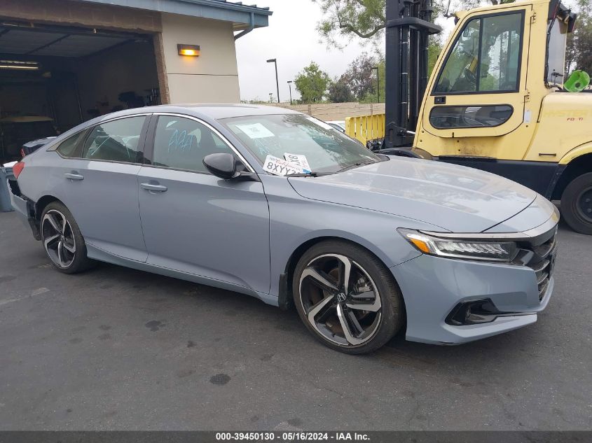 2021 Honda Accord Sport VIN: 1HGCV1F30MA093691 Lot: 39450130