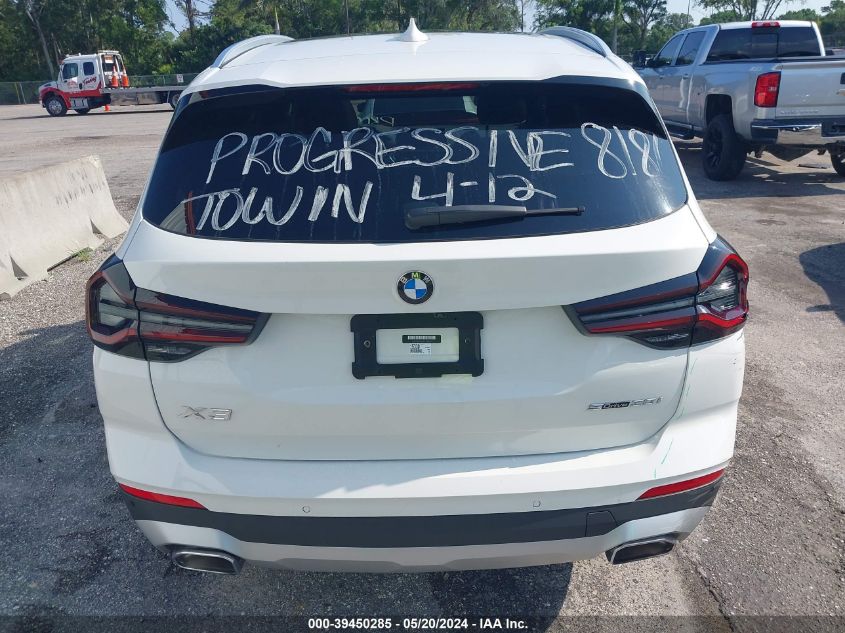2023 BMW X3 Sdrive30I VIN: 5UX43DP02P9T00181 Lot: 39450285