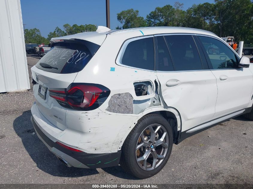 2023 BMW X3 Sdrive30I VIN: 5UX43DP02P9T00181 Lot: 39450285