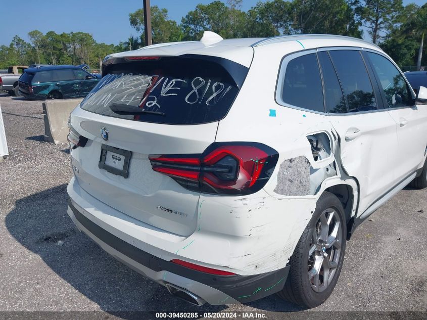 2023 BMW X3 Sdrive30I VIN: 5UX43DP02P9T00181 Lot: 39450285