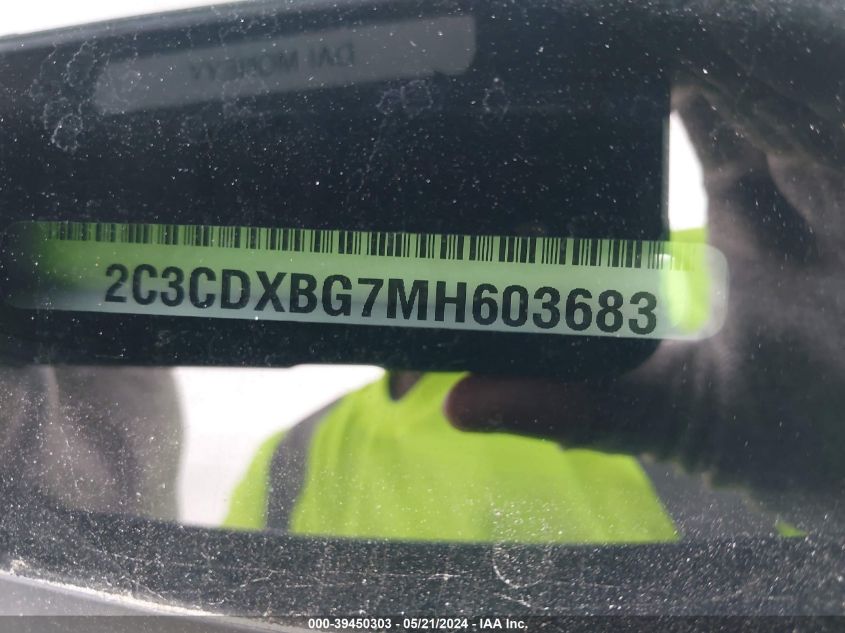 2021 Dodge Charger Sxt Rwd VIN: 2C3CDXBG7MH603683 Lot: 39450303