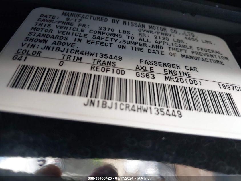 2017 Nissan Rogue Sport S VIN: JN1BJ1CR4HW135449 Lot: 39450425