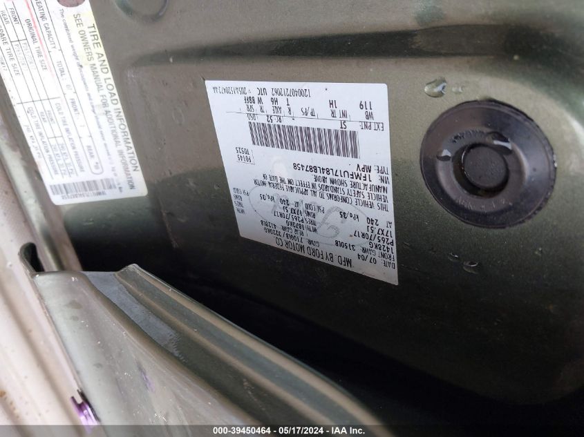 2004 Ford Expedition Eddie Bauer VIN: 1FMFU17L84LB87458 Lot: 39450464